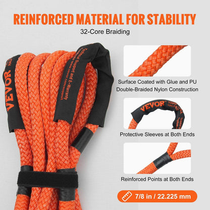 7/8" x 20' Kinetic Recovery Tow Rope – 30,580 lbs